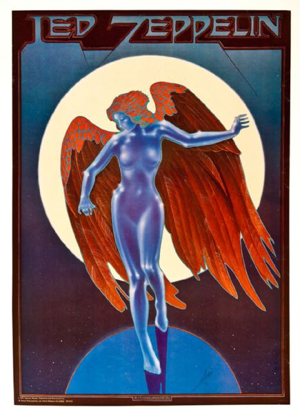 Alton Kelley Signed Mouse & Kelley "Led Zeppelin - Angel Image" Original Poster