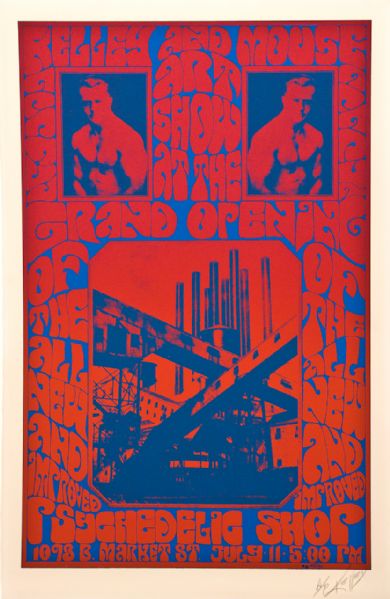 Alton Kelley Signed "Psychedelic Shop Grand Reopening" Artists Proof Silkscreen