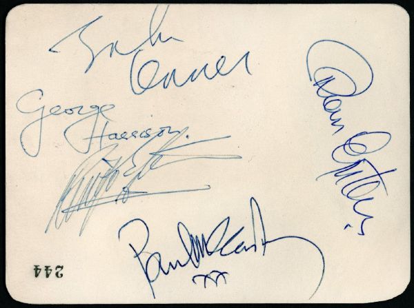 The Beatles and Brian Epstein Signed Carl-Alan Awards Invitation