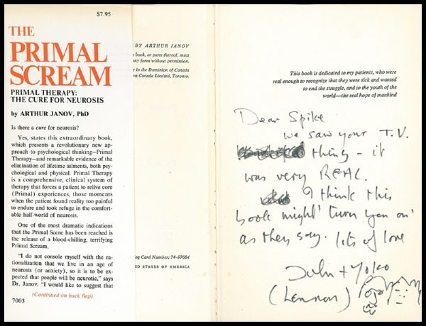 John Lennon Signed & Inscribed With Hand Drawing "Primal Scream" Book