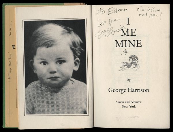 George Harrison Signed and Inscribed Limited Edition "I Me Mine" Book