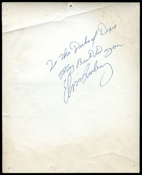 Elvis Presley Photograph Signed and Inscribed on the Verso