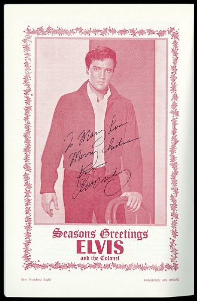 Elvis Presley Signed and Inscribed 1965 "Fabulous Las Vegas" Magazine Christmas Issue