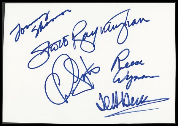 Stevie Ray Vaughan and Double Trouble Signed Card