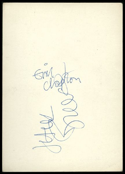 Eric Clapton & Jack Bruce Signed Postcard and Cream Photograph