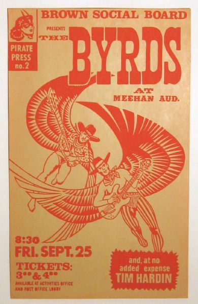 The Byrds 1970 Meehan Auditorium Original Concert Poster