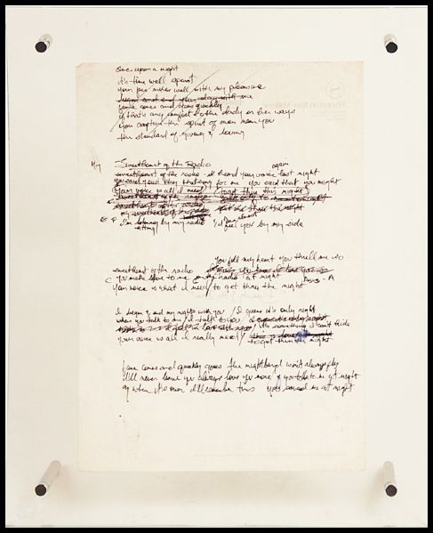 Kiss Gene Simmons Handwritten Lyrics and Signed "Family Jewels" Promotion 