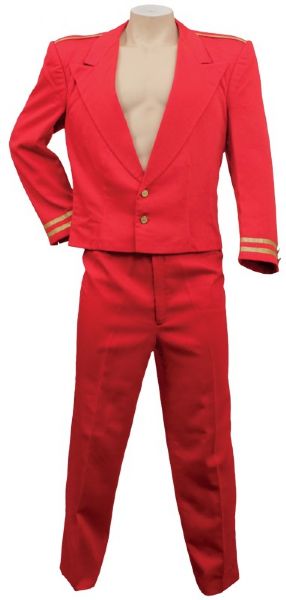James Brown Concert Worn Custom Made Red Military Suit