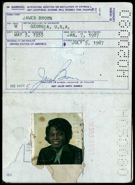 James Brown Original U.S. Passport