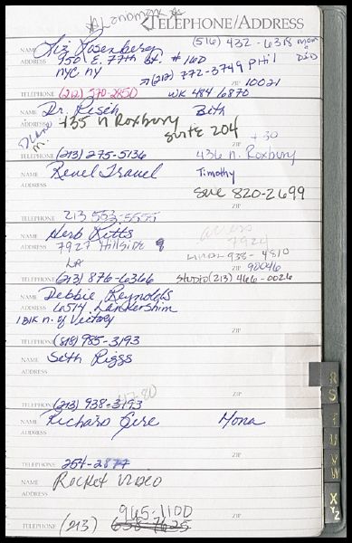 Madonnas Personal Handwritten Telephone and Address Book