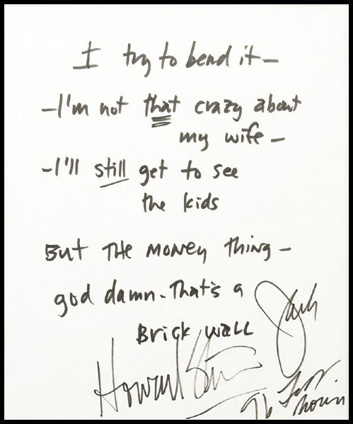 Howard Stern Signed "Private Parts" Lyrics