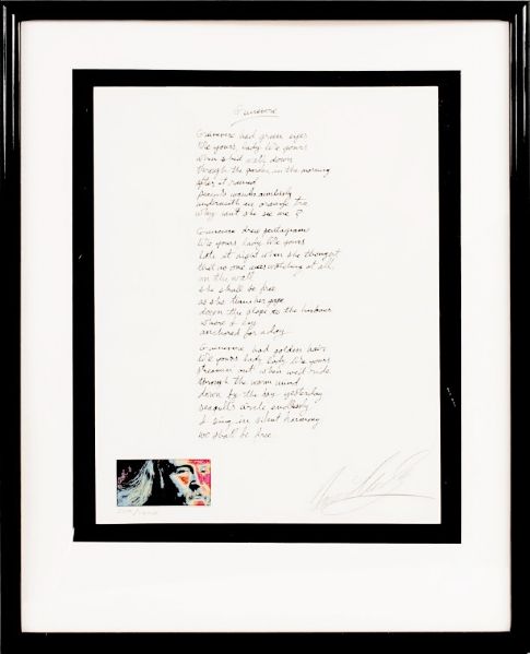 Crosby, Stills and Nash Signed Limited Edition "Guinevere" and "Marrakesh Express" Lyrics