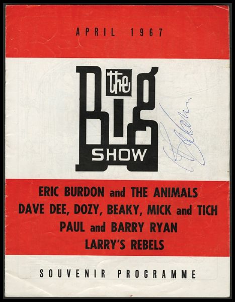 Eric Burdon and the Animals Signed Original 1967 New Zealand Tour Program 