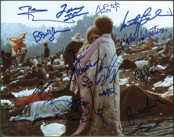 Woodstock Photograph Signed by 15 Performers