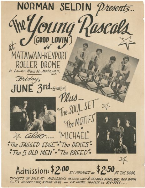 The Young Rascals at the Matawan-Keyport Roller Dome Original Concert Poster