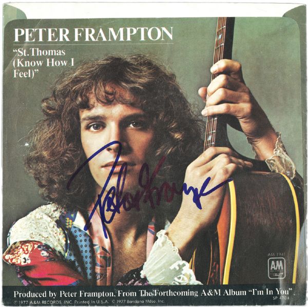 Peter Frampton Signed "St. Thomas (Know How I Feel)" 45 Record