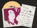 Tiny Tim Handwritten & Signed  Letter With Original "Mr. Ed" 45 Record and Sleeve