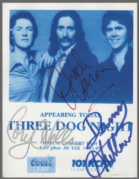Three Dog Night Signed Concert Flyer