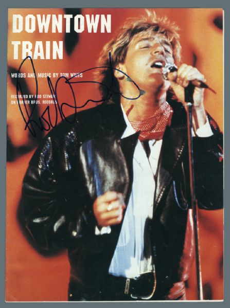 Rod Stewart Signed "Downtown Train" Sheet Music