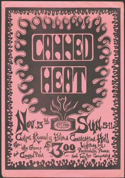 Canned Heat Circa 1960s Original Concert Flyer 