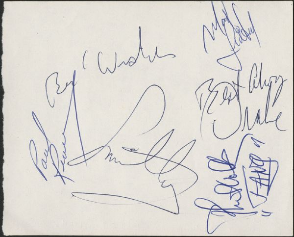 Paul Revere and the Raiders Signed Album Page