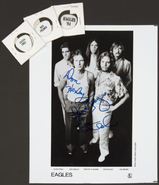 The Eagles Signed Photograph and Guitar Picks