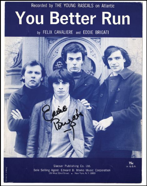 Eddie Brigati Signed The Young Rascals "You Better Run" Lyrics
