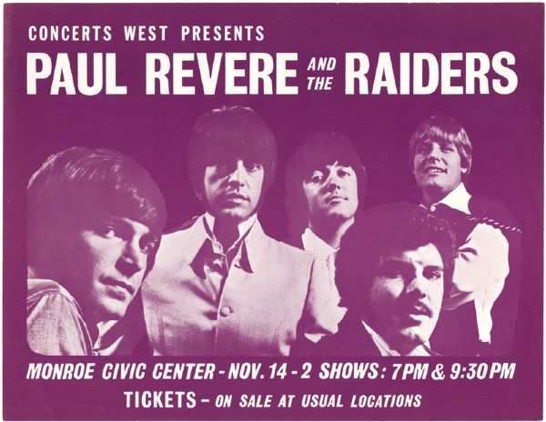 Paul Revere and The Raiders Concert Flyer