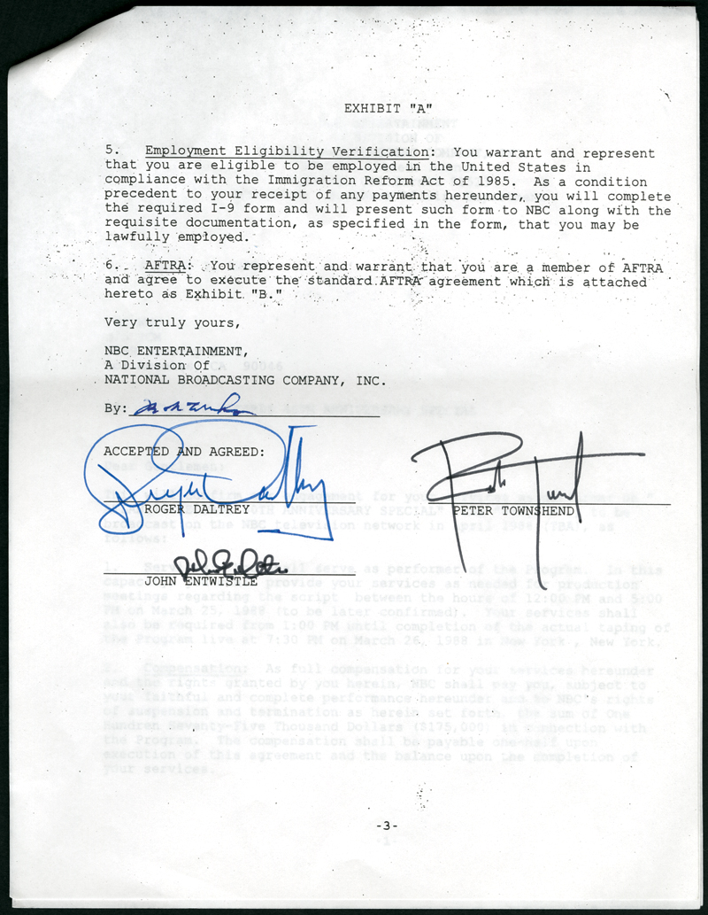 Lot Detail The Who Signed Contract Letter certified-mail-labels-envelopes-stamps