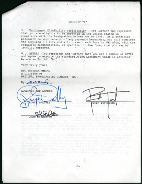 The Who Signed Contract Letter