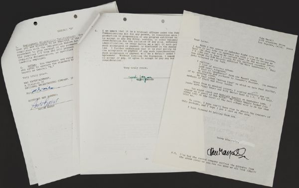 Signed Contract and Letter Archive: Cyndi Lauper, Anita Baker, John Mayall