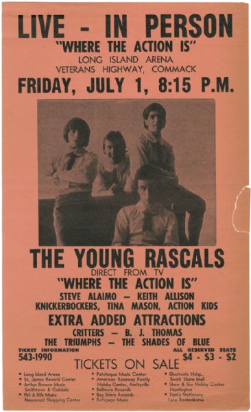 The Young Rascals Long Island Arena Original Poster