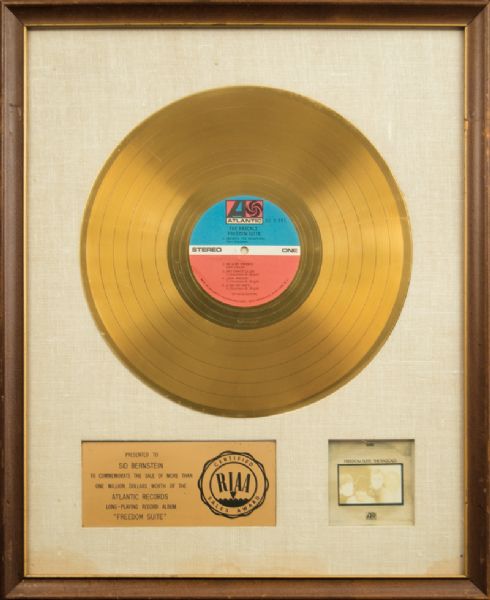The Rascals "Freedom Suite" Original White Matte RIAA  Gold Album Award