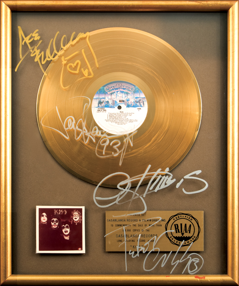 kiss signed gold disc 7 