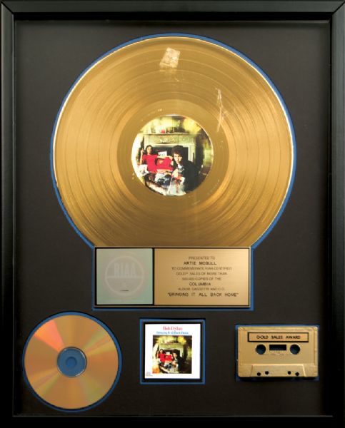 Bob Dylan "Bringing It All Back Home" Gold Record Album Award