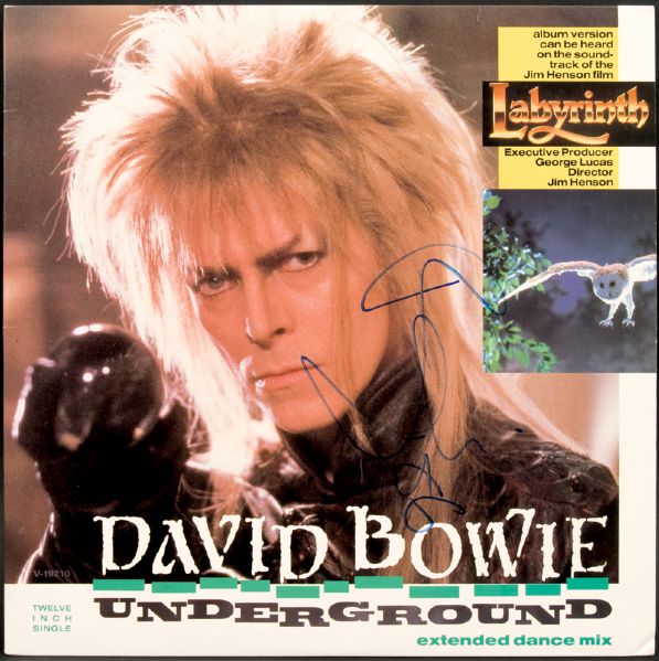 David Bowie Signed "Underground" 12" Single Record