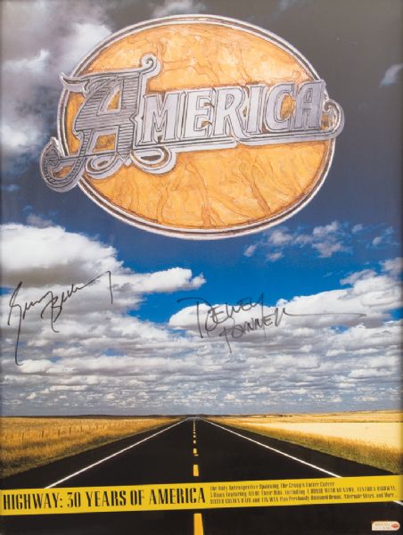 America Signed "Highway: 30 Years of America" Poster