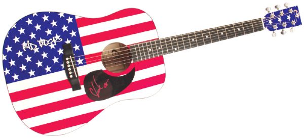 Kid Rock Signed "American Flag" Acoustic Guitar 