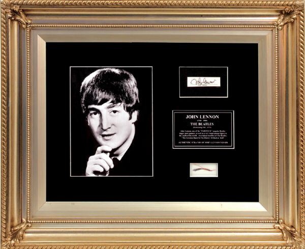 John Lennon and George Harrison Hair Displays