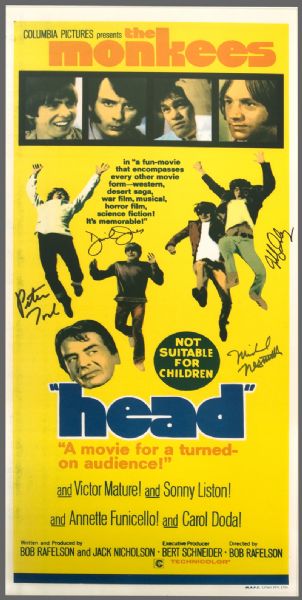 The Monkees Signed "Head" Original Movie Poster