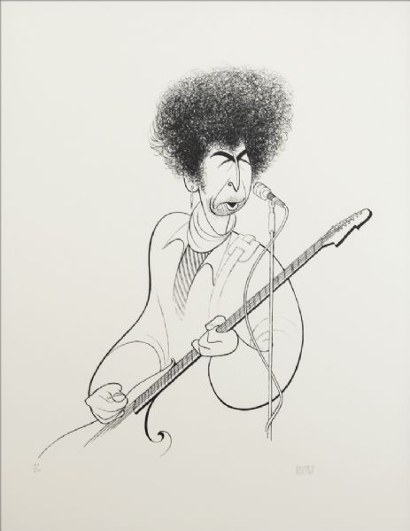 Bob Dylan Original Lithograph Signed by Al Hirschfeld