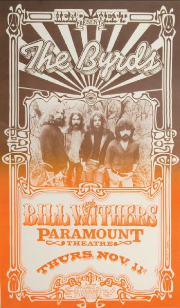 The Byrds and Bill Withers at the Paramount Original Poster