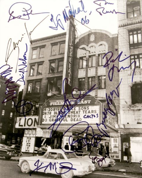 Fillmore East Marquee Photograph Signed by 12 Including Richie Furay, Les Paul and Taj Mahal