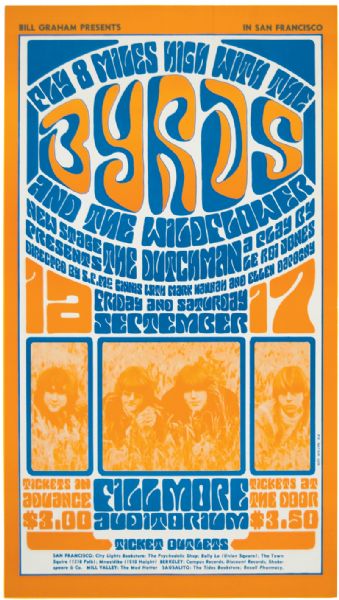 The Byrds at the Fillmore Auditorium Original Concert Poster
