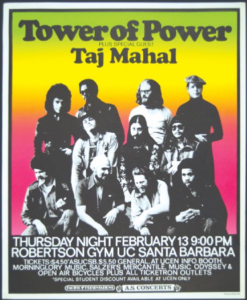 Tower of Power and Taj Mahal Original Concert Posters