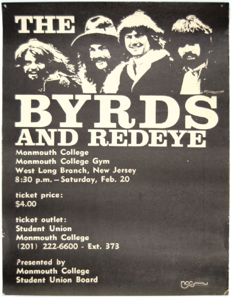 The Byrds and Redeye Original Concert Poster
