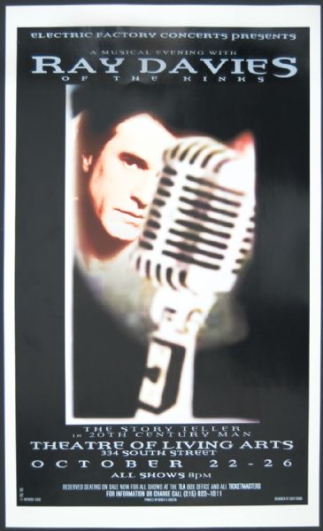 Ray Davies Limited Edition Original Concert Poster Signed and Numbered by Artist