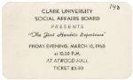 The Jimi Hendrix Experience 1968 Clark University Concert Ticket