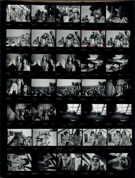 Crosby, Stills, Nash and Young & Grateful Dead Original Vintage Stamped Contact Sheet by Jim Marshall 