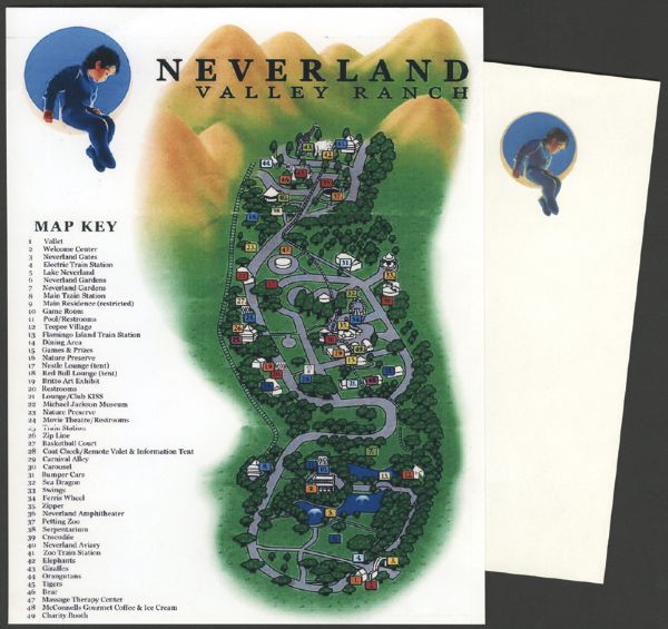 Michael Jackson Original Neverland Map and Stationery